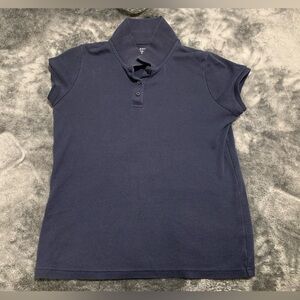6 pack navy blue school shirts in the size medium